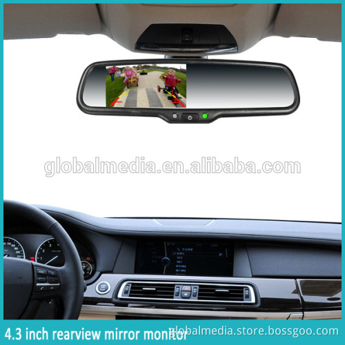 GERMID 4.3 inch rear view mirror monitor with parking sensors and auto brightness LCD rear view camera